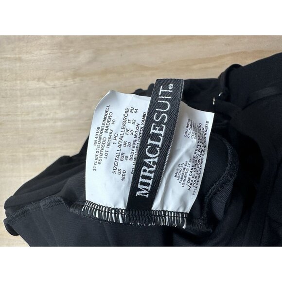 NWTs Miraclesuit Madero Swimsuit 18 DD Illusion Sheer Mesh Panel Slimming Black - Picture 4 of 4